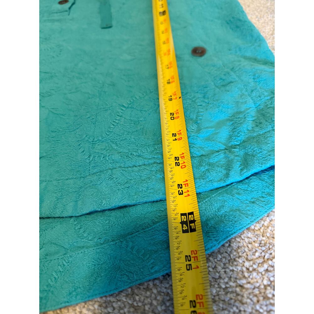 Soft Surroundings Turquoise Blue Hoodie Sweatshirt w/ Pockets, Size PL - Picture 9 of 9
